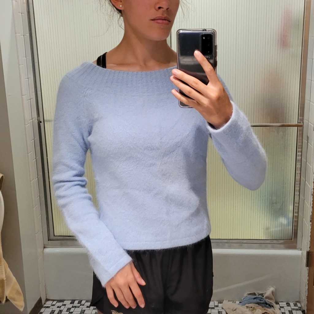 Light Blue Rabbit Hair Weater Wet Seal